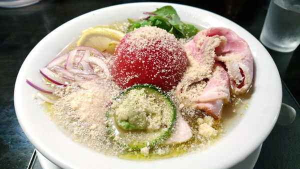 「【夜】8月限定：冷やしトマトの煮干し ～イタリアン仕立て～」@KaneKitchen Noodlesの写真