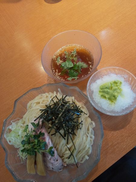 「【期間限定】山葵カキ氷割付き和風つけ麺900円」@㐂九八 ～garage～の写真