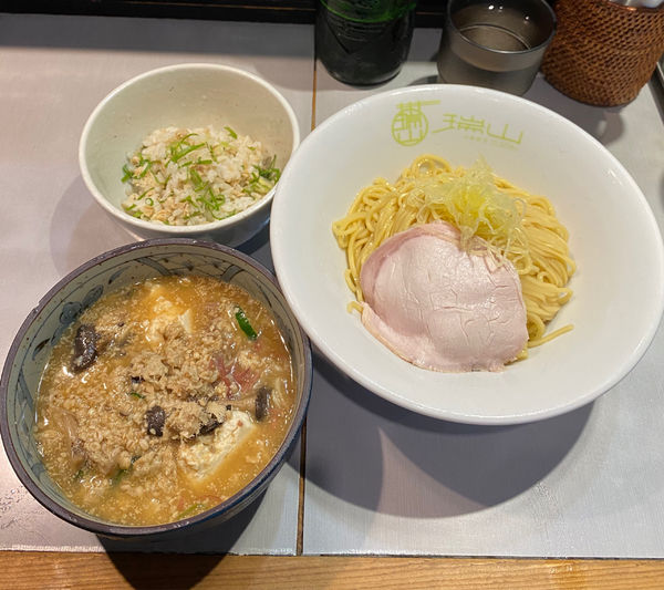 「焼き鯖の冷や汁つけ蕎麦 (鯖飯割り付き) ¥850」@中華蕎麦 瑞山（ZUIZAN）の写真