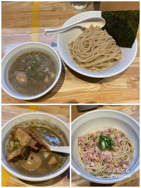 「味玉煮干つけ麺＋貝油和えそば」@らーめん 改の写真