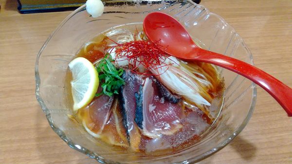 「冷やし鰹出汁醤油そば1080円」@鯛塩そば 灯花 本店の写真