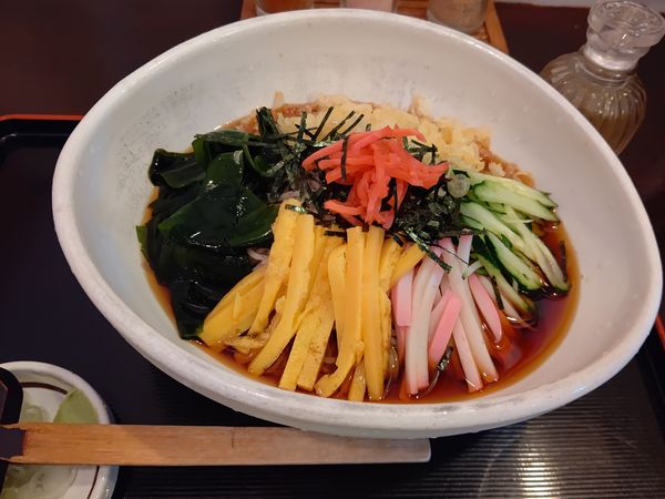「冷やしたぬきそば(並盛)840円」@池田屋の写真