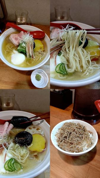 「期間限定 冷しらーめん 塩+ちりめん御飯(￥950+250)」@めん屋 平右衛門の写真