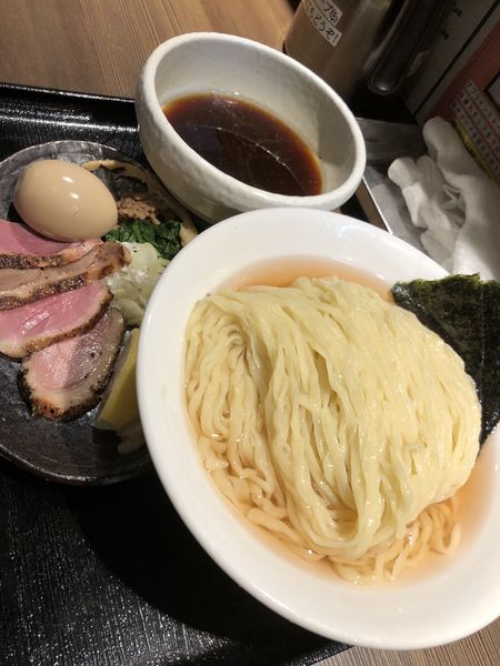 「特製鴨出汁手揉みつけ麺(醤油)＋特盛」@鴨出汁中華蕎麦 麺屋yoshikiの写真