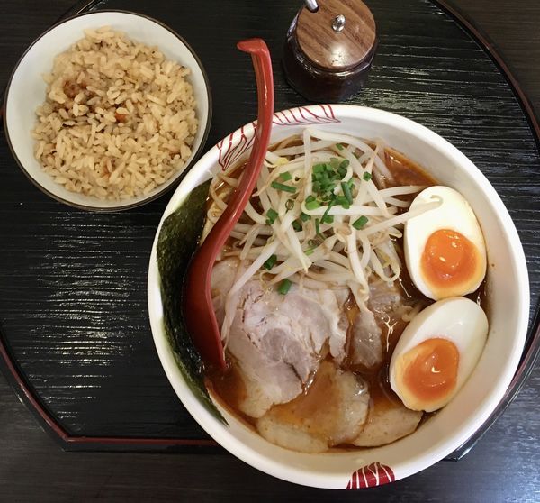 「特製赤いらーめん ＋ だし炊きごはん」@麺処 あす花の写真