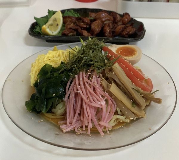 「冷やし中華 砂肝」@ラーメンHOT めん花の写真