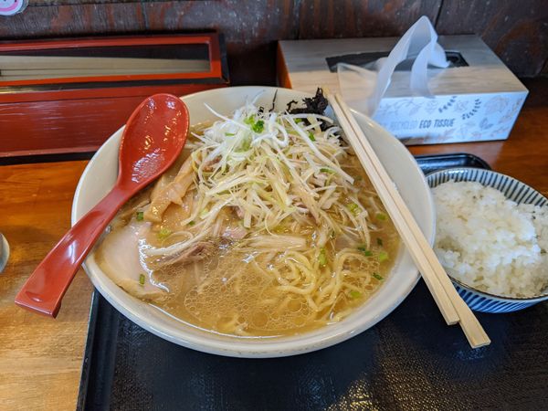 「ネギラーメン大盛り」@煮干し中華そば つけ麺 海猫の写真