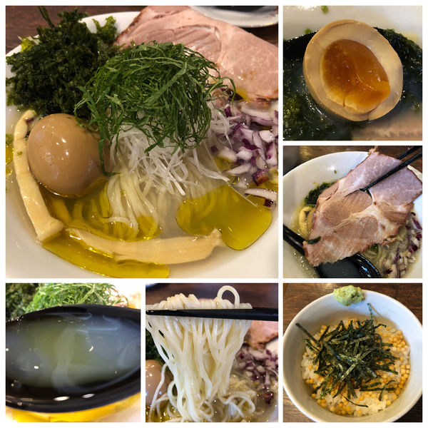 「【限定】冷たい貝出汁そば 800円大盛 茶漬けセット120円」@麺屋 真心の写真