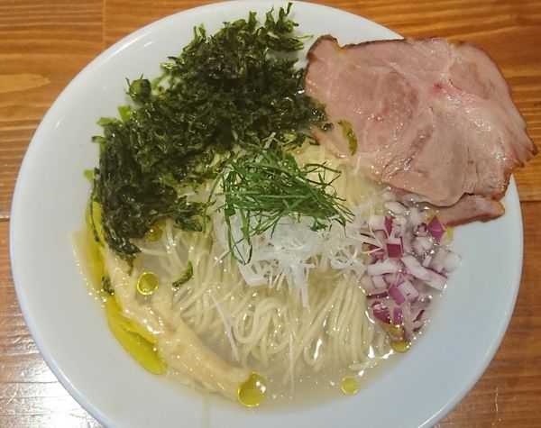 「【限定】冷たい貝出汁そば ￥800」@麺屋 真心の写真