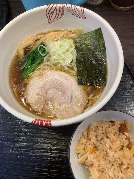 「らーめん 780円　だし炊きごはん 20円」@麺処 あす花の写真