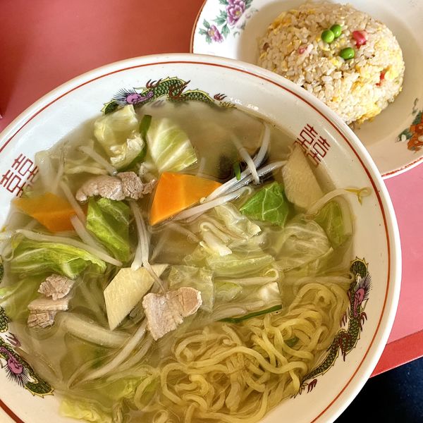 「タンメン＋半チャーハン」@手打ラーメン悟空の写真