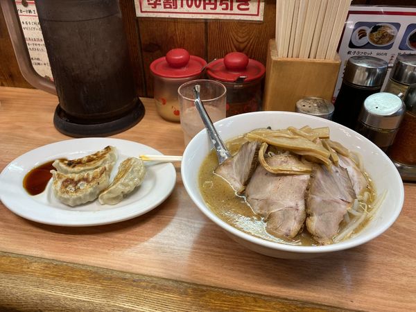 「味噌チャーシュー＋餃子セット」@えぞ菊 本店の写真