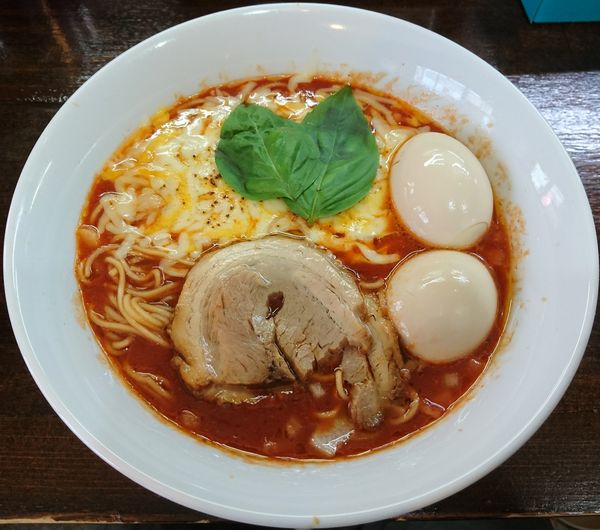 「【限定】トマトチーズラーメン＋味玉玉」@麺処 むら井の写真