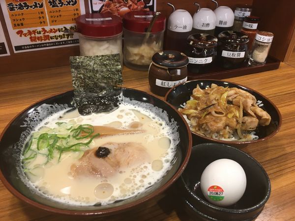 「博多とんこつﾗｰﾒﾝ、ﾐﾆすた飯(700¥+310￥)」@横浜家系ラーメン 野田家の写真