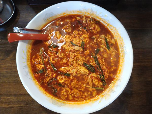 「味噌辛麺（レギュラー、25辛、韓国麺、ニンニク少なめ）」@辛麺屋 桝元 前橋下小出店の写真