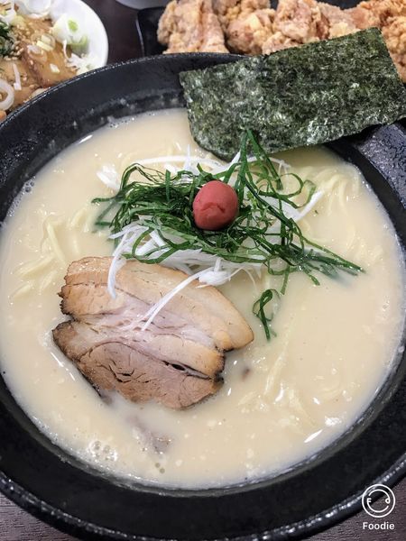 「豚骨中華蕎麦　唐揚げ　脂身ごはん」@中華蕎麦 萌芽の写真