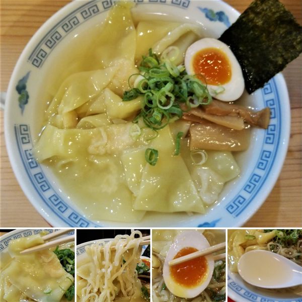 「冷やし会津山塩ワンタン麺(限定)  850円」@麺処若武者 ASAKUSA 〜FUKUSHIMA NOODLE STYLE〜の写真