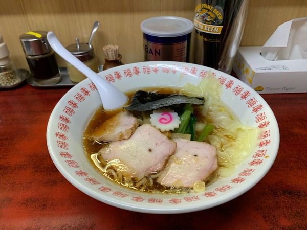 「ワンタン麺　千円」@白河中華そばの写真