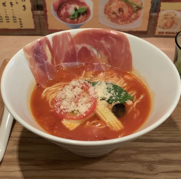「アラビアータ 辛さ中」@伊太そば 豚骨イタリアンラーメンの写真