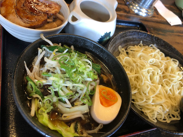 「炒め野菜つけ麺（醤油）890円」@麺や紅丸 本店の写真