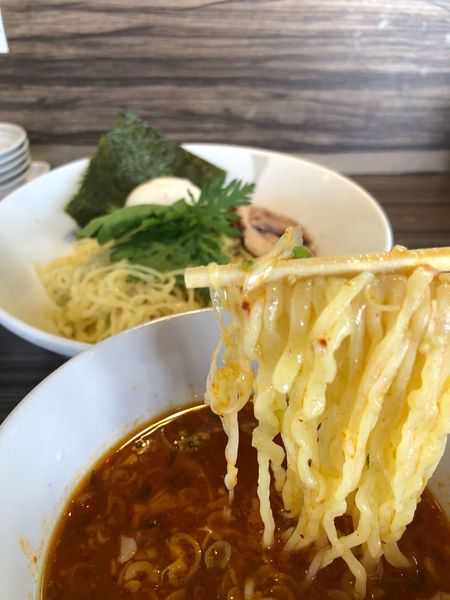 「赤丸塩つけ麺」@厚木本丸亭の写真