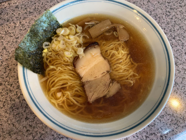 「ラーメン、小がゆセット1050円」@味の萬楽の写真