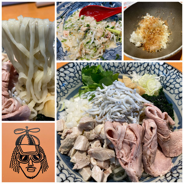 「冷）しらすと生のりの山葵和えそば 900円 肉増 200円」@㐂九八 ～garage～の写真