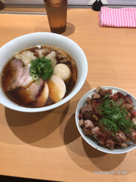 「特製醤油ラーメン＋チャーシューご飯」@らぁ麺 すぎ本の写真