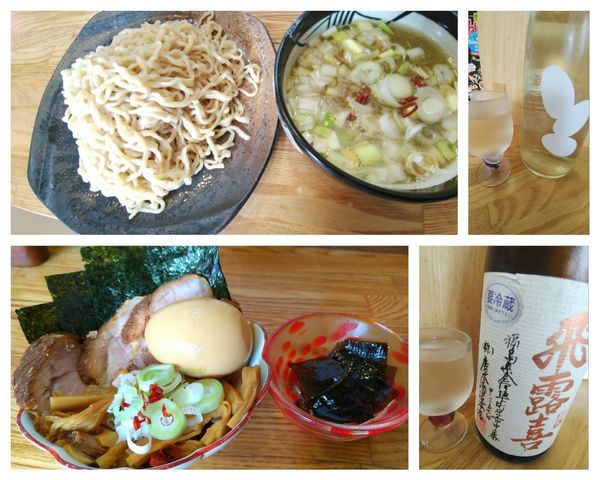 「特製つけそば プレミアム日本酒 Ohmine 飛露喜」@中華そば専門 とんちぼの写真