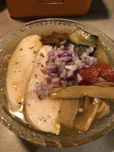 「貝出汁の冷やし塩ラーメン」@麺処 最後に笑えの写真