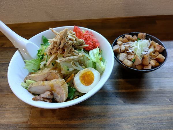 「冷やし中華(大盛・300g)850円＋ミニ豚丼210円」@麺屋 承太郎の写真