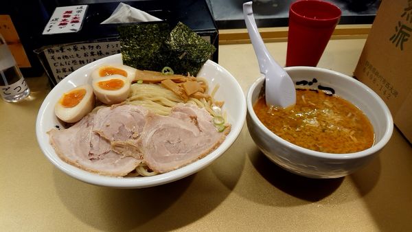 「つけ麺 空(ゆず) 味付玉子 中盛」@超ごってり麺 ごっつ 亀戸本店の写真