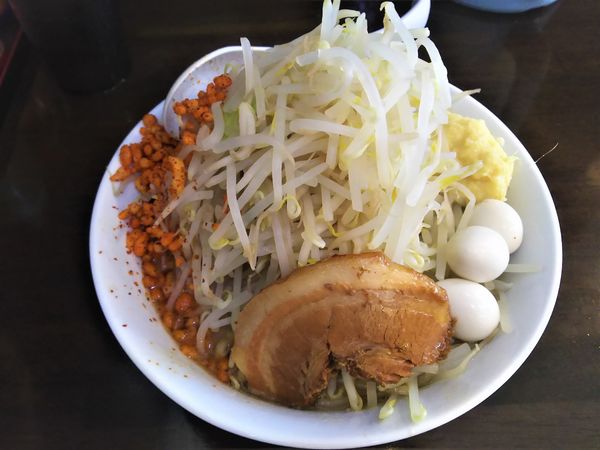 「ラーメン小（ショウガ ヤサイ アカダマ）￥790」@ラーメンパワースポット 厚木店の写真