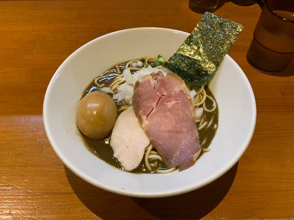 「味玉濃厚中華蕎麦＋和え玉＋ガリマヨカスタマイズ」@亀戸煮干中華蕎麦 つきひの写真