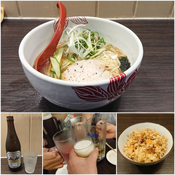「【夏季限定】冷たいしおらーめん＋だし炊きごはん＋瓶ビール」@麺処 あす花の写真