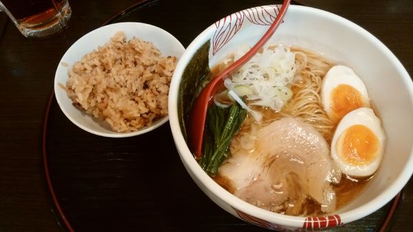 「味玉らーめん¥880+炊き出しご飯¥20-」@麺処 あす花の写真