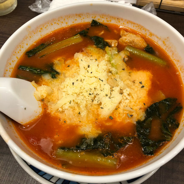 「太陽のチーズらーめんセット(ちびリゾ付き)」@太陽のトマト麺Next サンシャインシティ店の写真