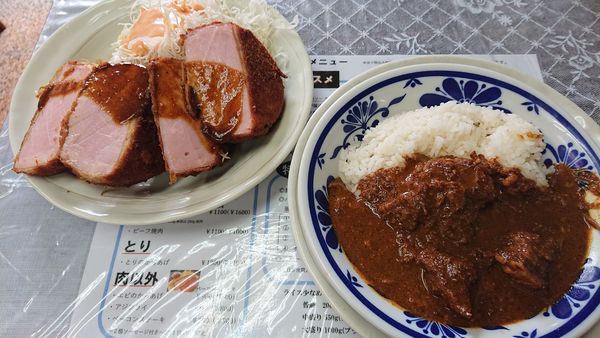 「カレーライス　８００円（＋ハムカツ４枚単品：８００円）」@レストラン ばーくの写真