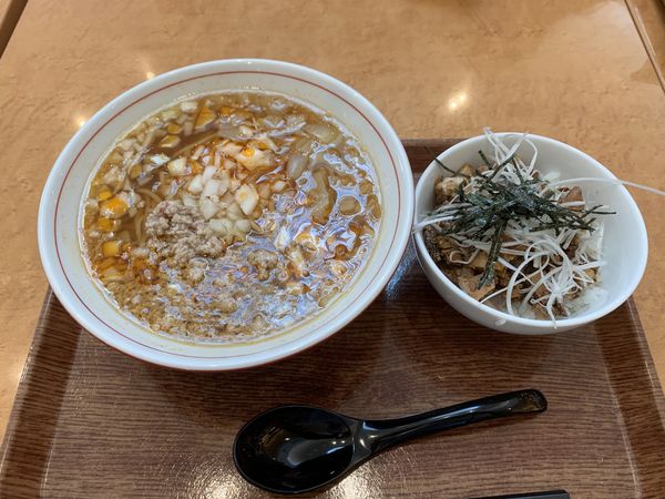 「下総タンタンメン＋ミニ焼豚丼」@下総タンタンメン 白浜軒の写真