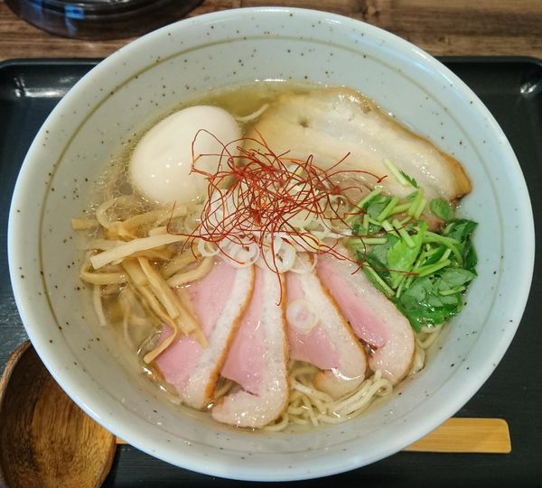 「鴨出汁らーめん 白＋特製トッピング」@麺屋 葵の写真