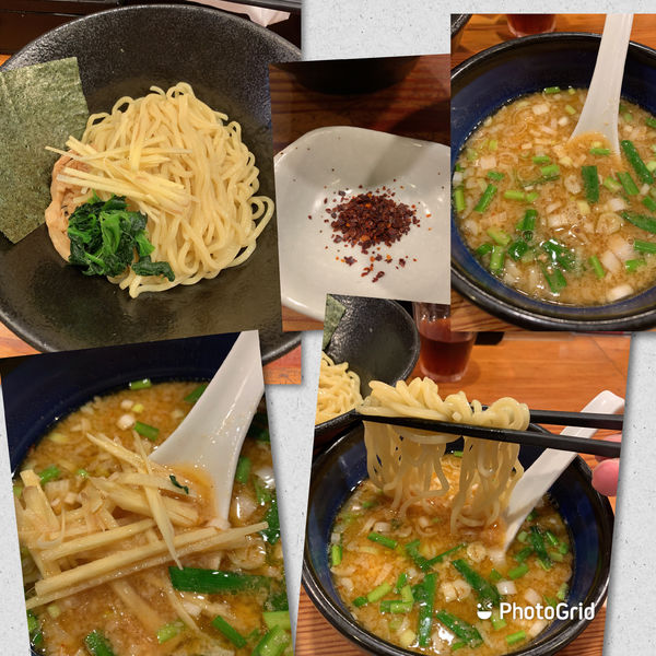 「8月限定 背脂生姜白味噌つけ麺～韓国唐辛子添えて～950円」@らぁ麺屋 つなぎの写真