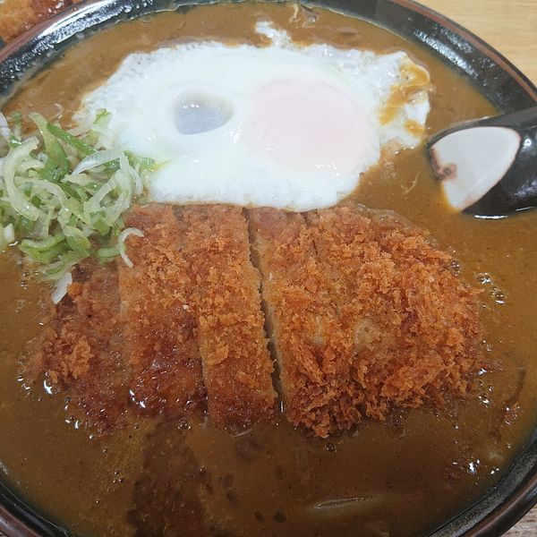 「カツカレーラーメン(キリンセットライス小)1100円」@キリンラーメンの写真