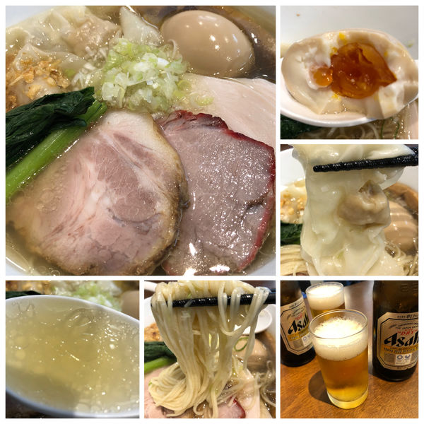 「塩特製らぁ麺 1200円 ビール 500円」@らぁ麺 すぎ本の写真
