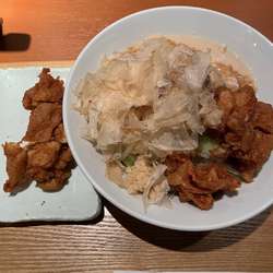 鶏節あぶら麺＋鶏唐揚げ