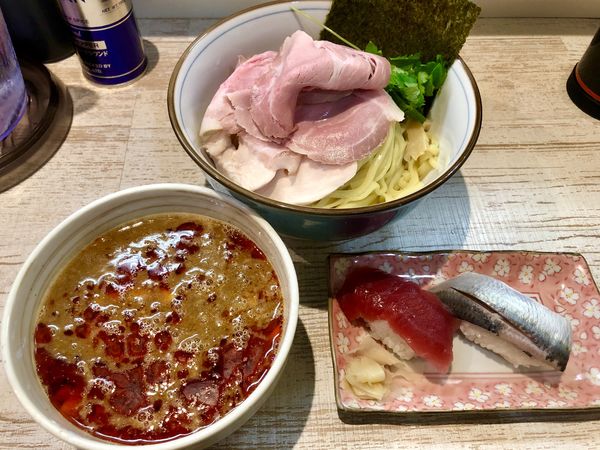 「【気まぐれ限定】辛いつけそば ￥980」@中華そば 四つ葉の写真