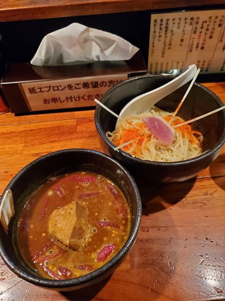「ホットカレーつけ麺」@魔乃巣の写真