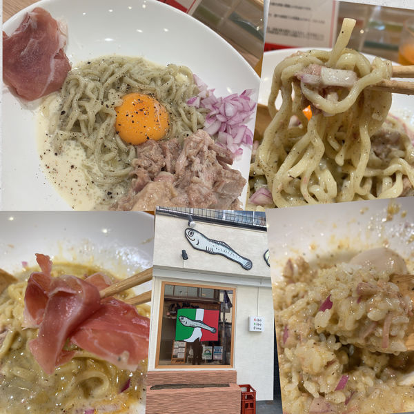 「肉にぼにぼなーら1100円＋ライス＋特製青森にんにく醤油漬け」@煮干し Noodles Nibo Nibo Cinoの写真
