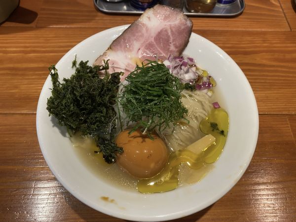 「【限定】冷たい貝出汁そば 塩」@麺屋 真心の写真