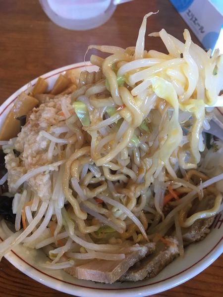 「油麺(全マシ)」@ら〜めん ぽっぽっ屋 晴海トリトン店の写真