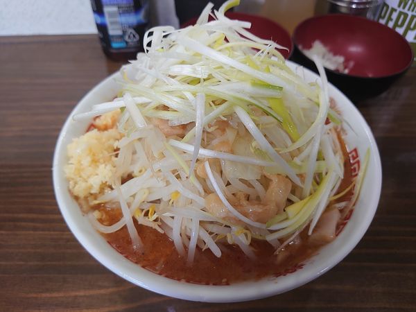 「辛ラーメン ニンニクアブラねぎ玉ねぎ」@ラーメン武丸の写真